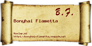 Bonyhai Fiametta névjegykártya